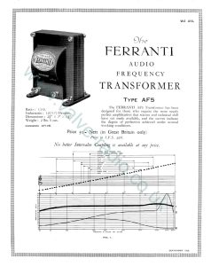 Ferranti AF5 Transformer technical specifications