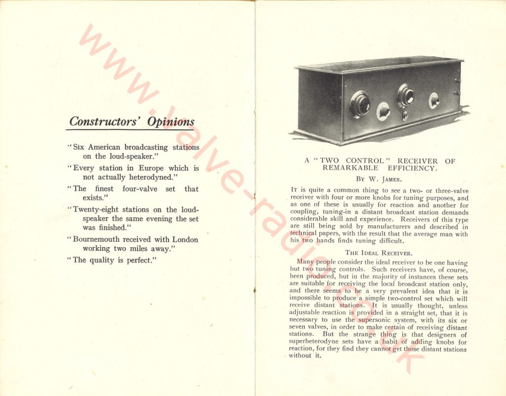 Wireless World ‘Everyman Four’ Valve Radio set from 1928