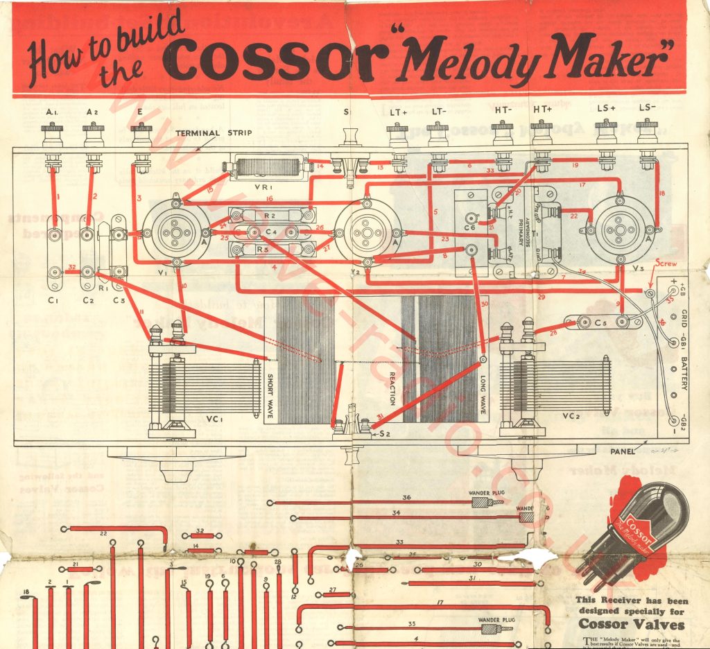 Cossor Melody Maker (1927 Model) Wiring and Construction